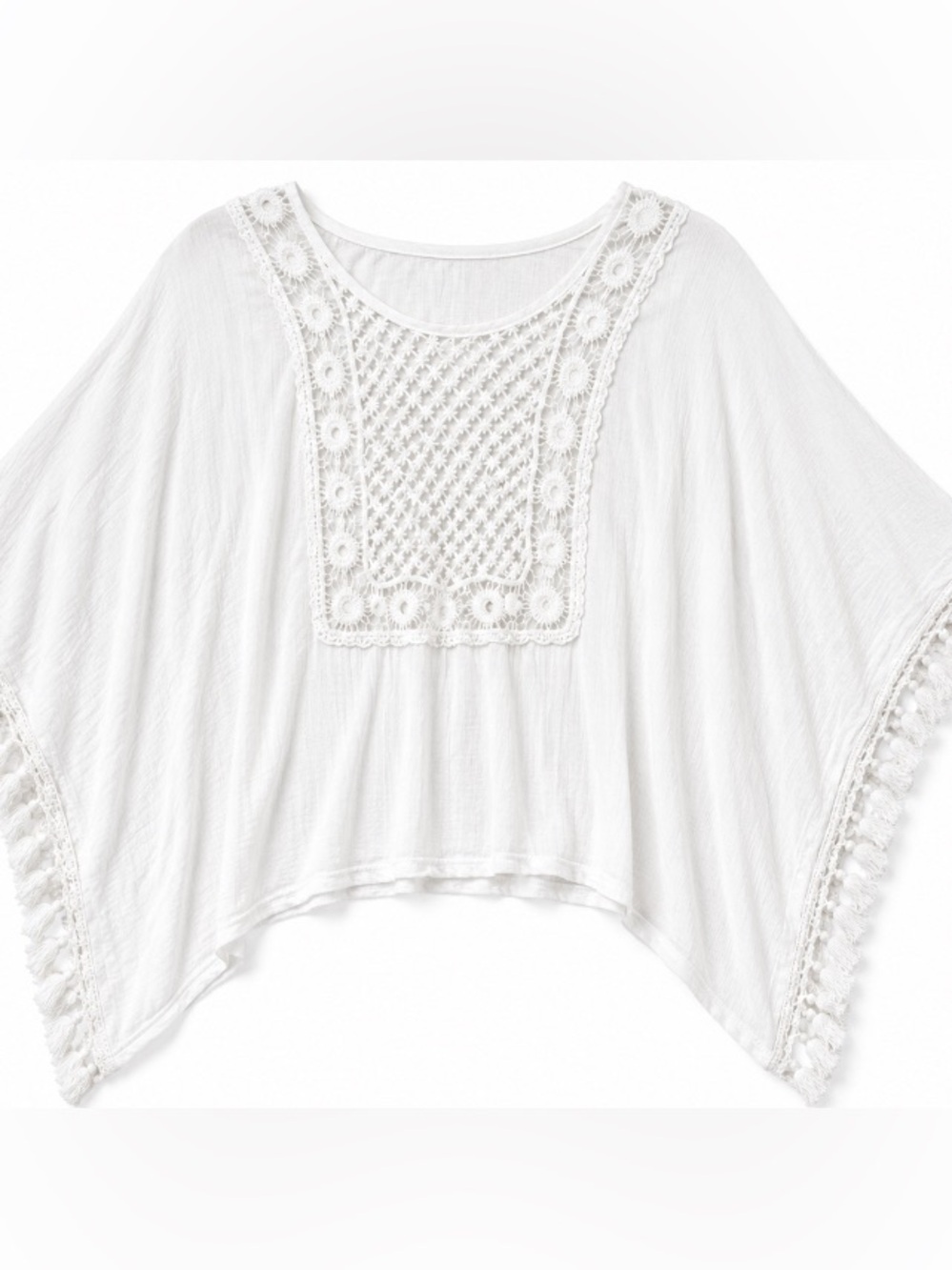 White • Crochet-Accent • Boho • Top - Picture 1 of 7